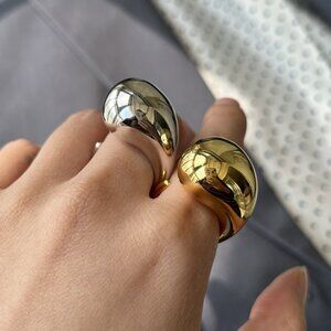 Personalized water drop ring for women open